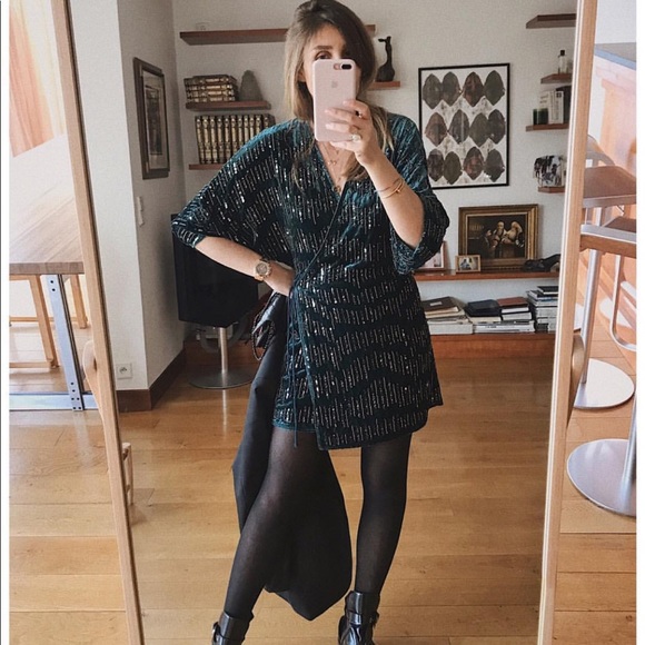 Zara Dresses & Skirts - ZARA Sequined Velvet Dress